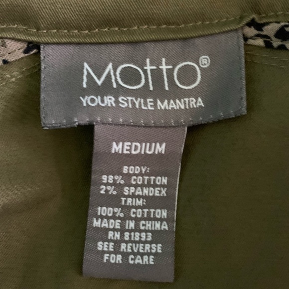 Motto olive green cropped military style tailored jacket with pockets Sz M - Picture 9 of 10